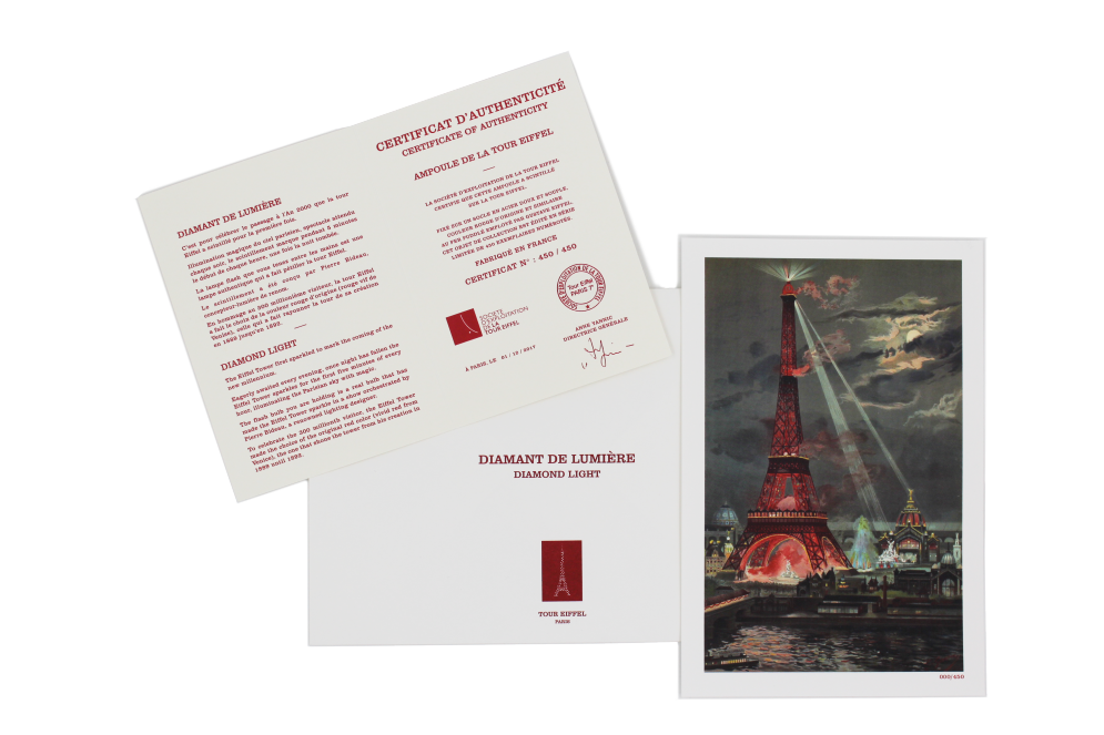 certificate of authenticity of the diamond of light