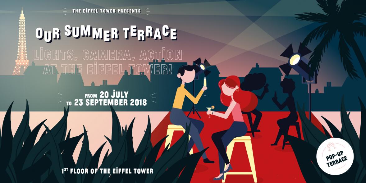 Summer terrace Eiffel tower